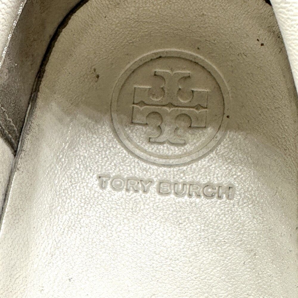 Tory Burch Ames Shoes Womens Size 8.5M Snow White Leather And Suede Sneakers - Picture 10 of 12